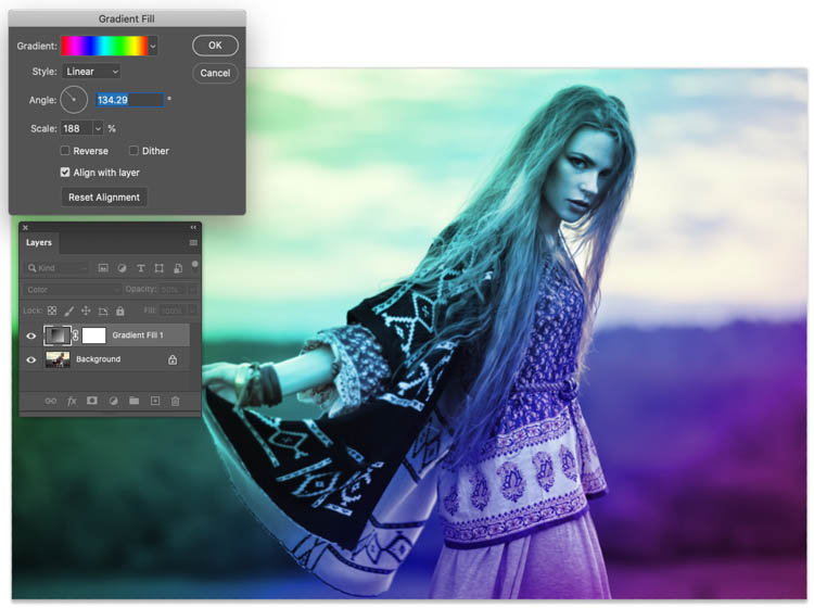 Different color overlay effect in photoshop 