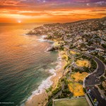 Laguna beach aerial panorama from a drone