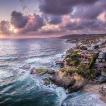 Victoria Beach aerial panorama from a drone